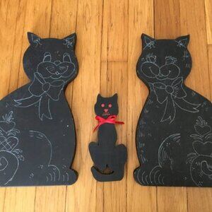 Black Wooden Decorative Cats